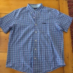 CHAPS RALPH LAUREN plaid blue easy care shirt